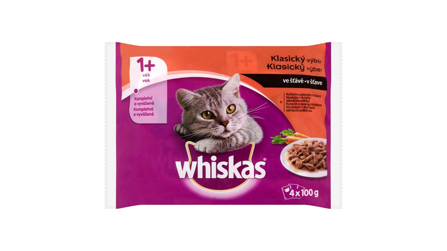 Whiskas Klasický výběr ve šťávě 4 x 100g