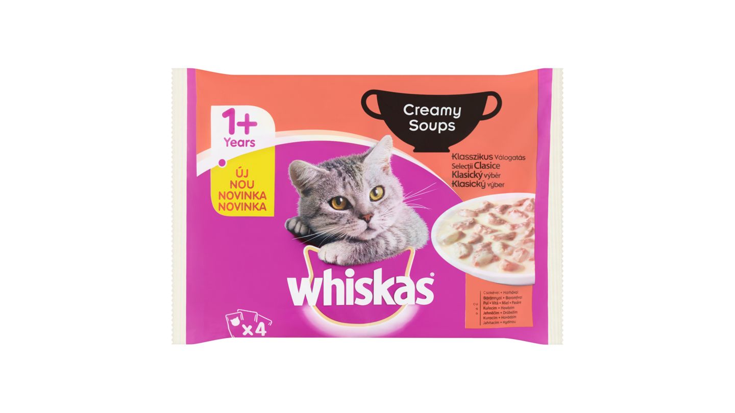 Whiskas Klasický výběr krémová omáčka 4 x 85g
