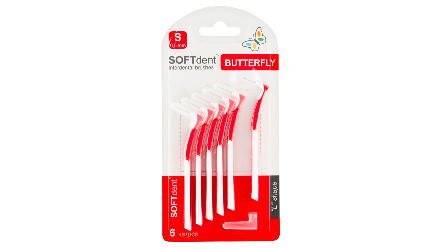 SOFTdent Butterfly mezizubní kartáčky S 0,5 mm 6 ks