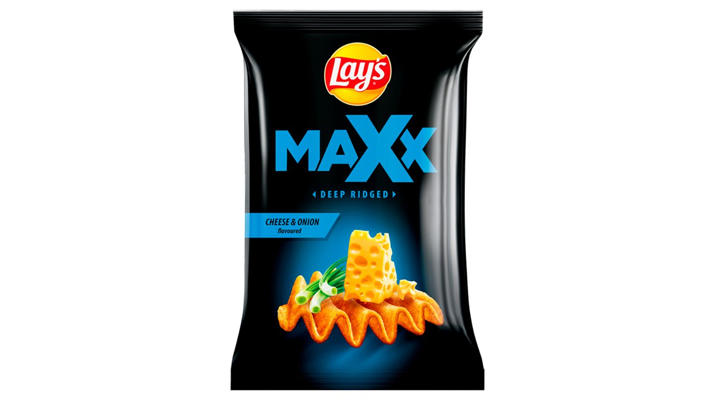 Lay's Maxx Smažené bramborové lupínky s příchutí sýra a cibulky 120g