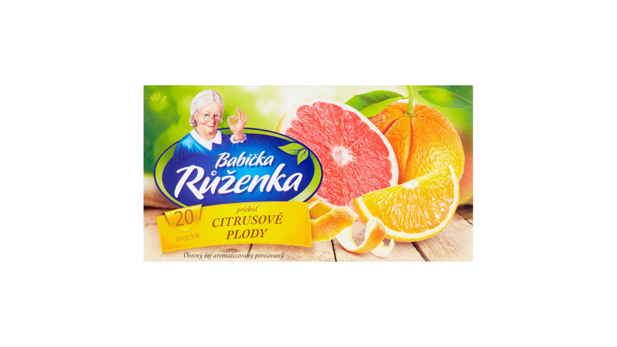 Babička Růženka Ovocný čaj s příchutí citrusových plodů 20 x 2g