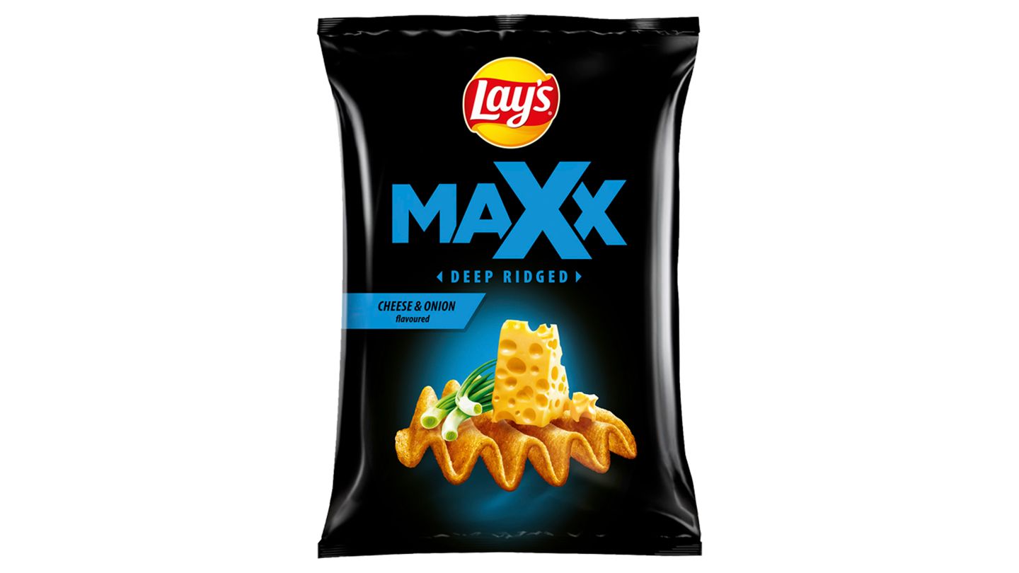 Lay's Maxx Smažené bramborové lupínky s příchutí sýra a cibulky 55g