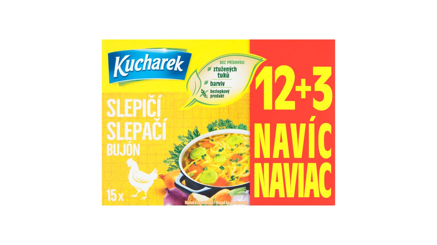 Kucharek Slepičí bujón 15 ks 150g