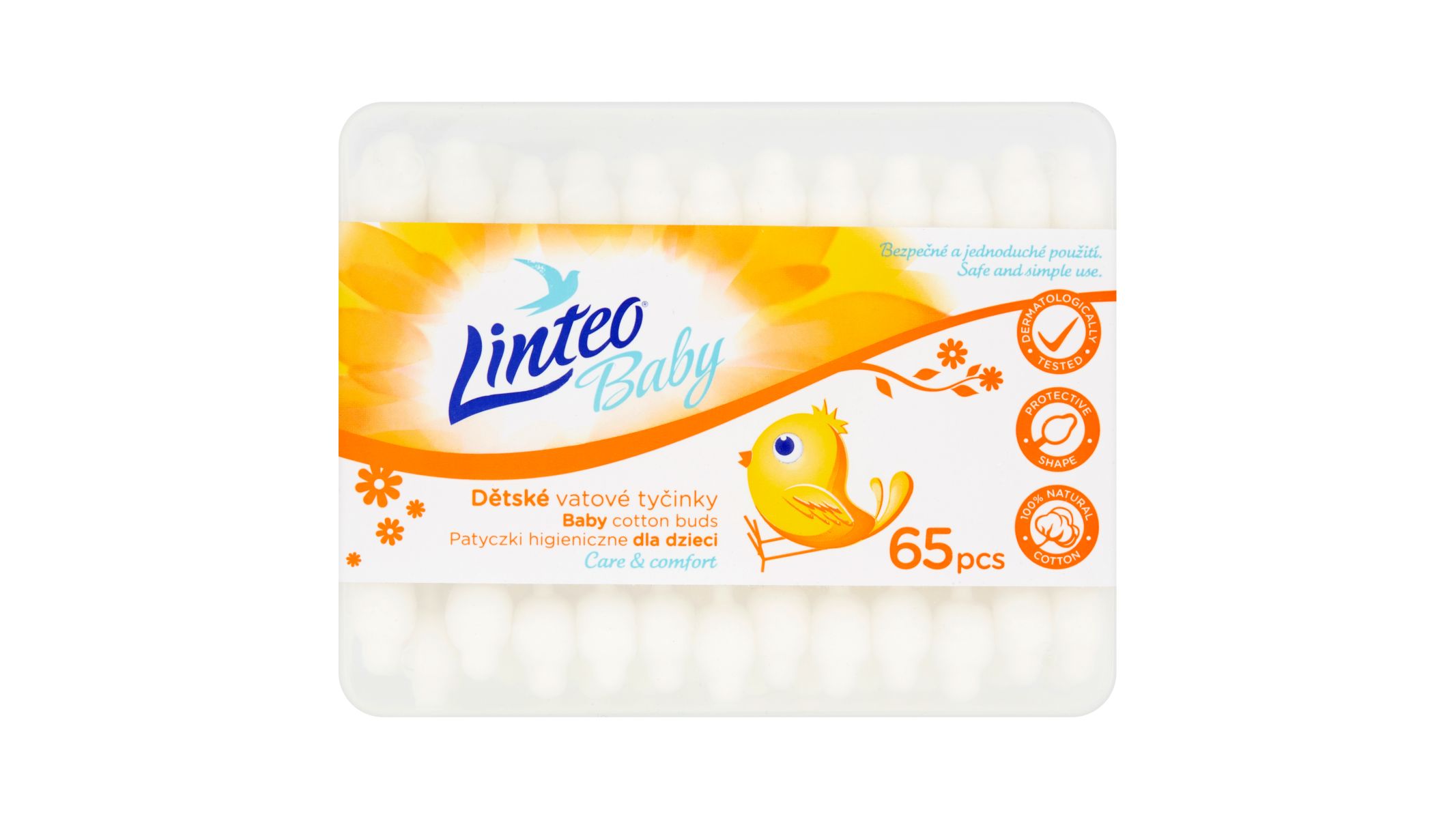 Linteo Baby Dětské vatové tyčinky 65 kusů