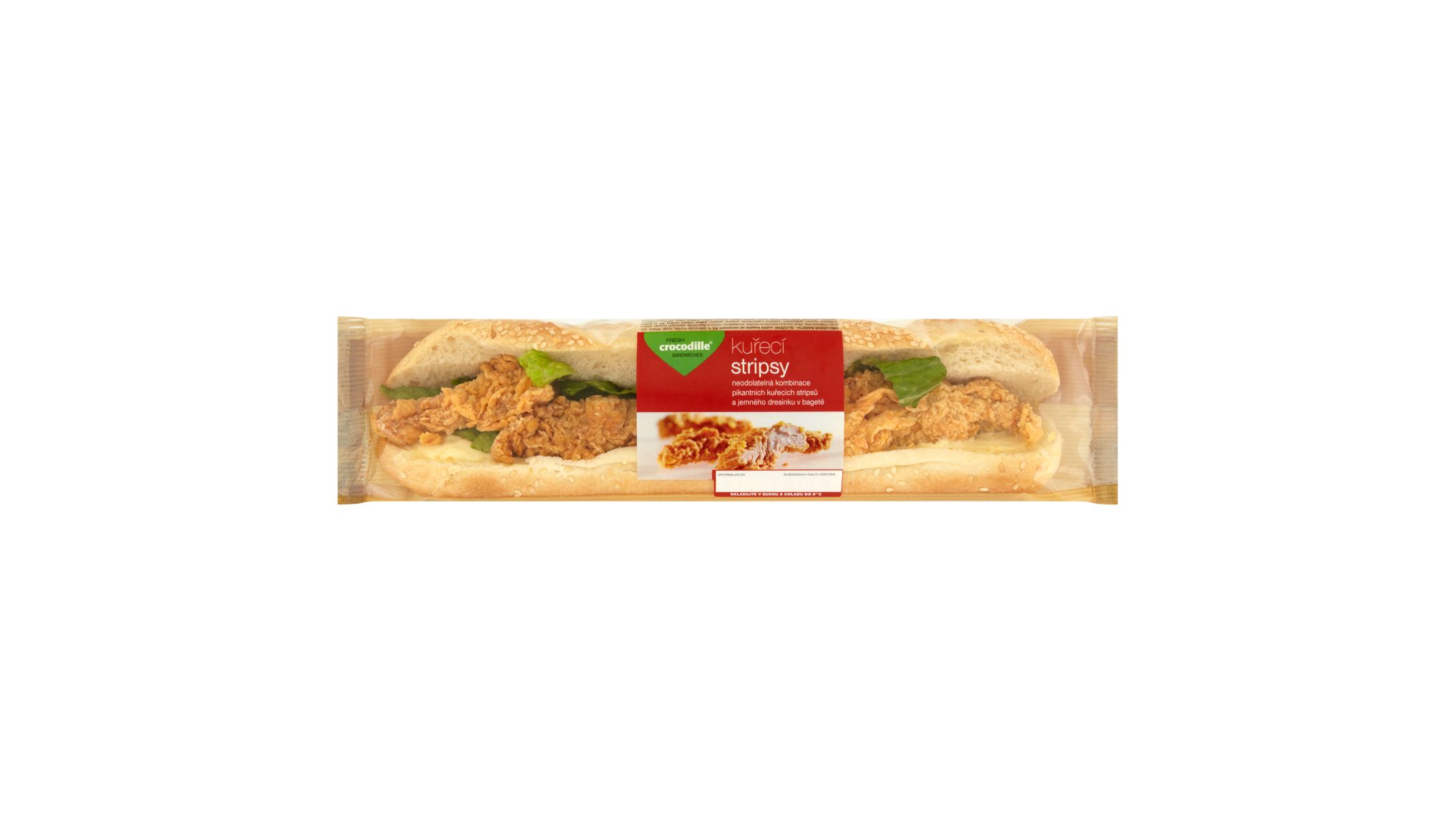 Crocodille Kuřecí stripsy obložená bageta 240g