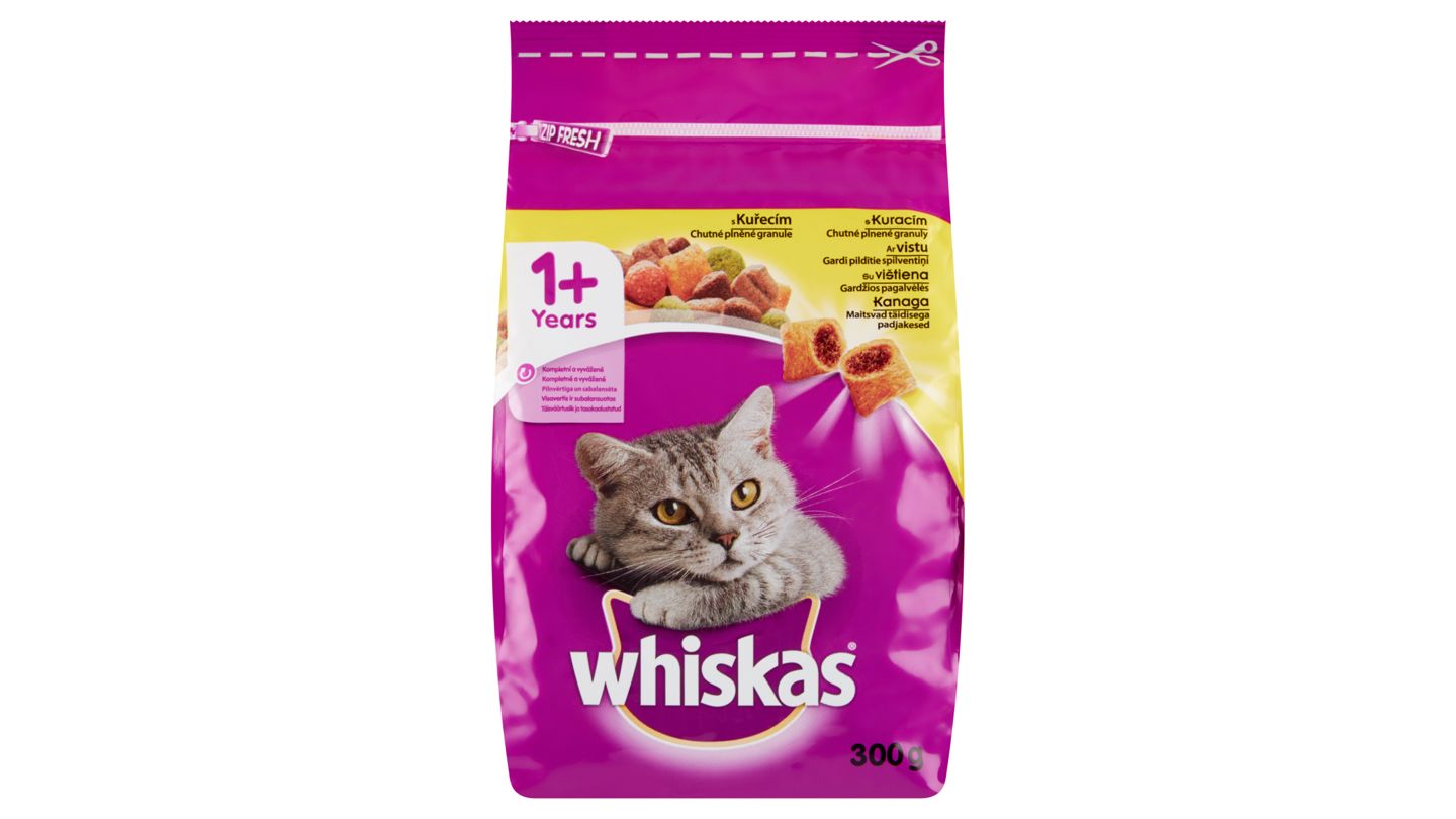 Whiskas Chutné plněné granule s kuřecím 300g