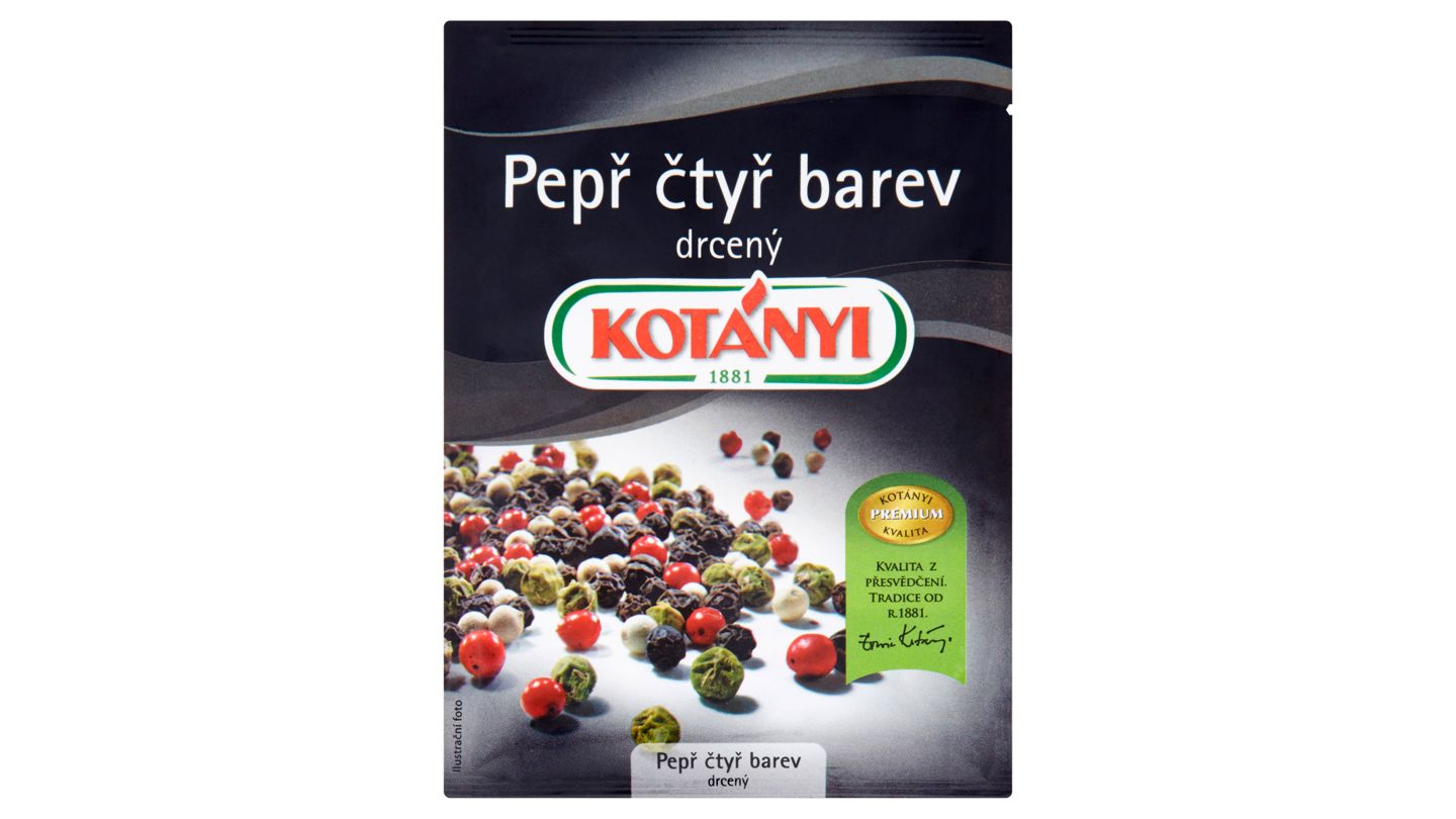 Kotányi Pepř čtyř barev drcený 16g