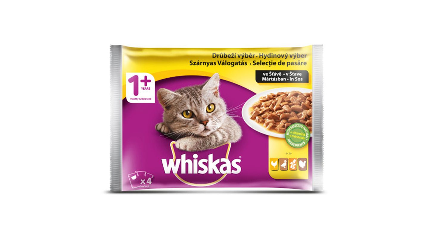 Whiskas Drůbeží výběr ve šťávě 4 x 100g (400g)