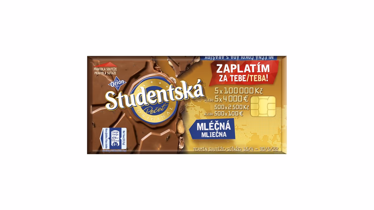 ORION STUDENTSKÁ PEČEŤ mléčná 170g