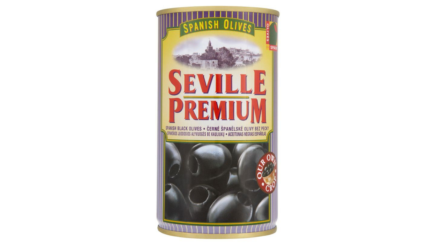 Seville Premium Černé španělské olivy bez pecky 350g