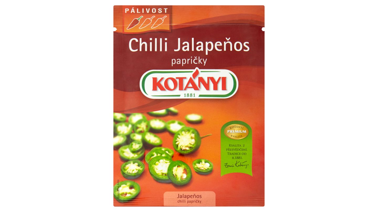 Kotányi Chilli Jalapeňos krájené 8g