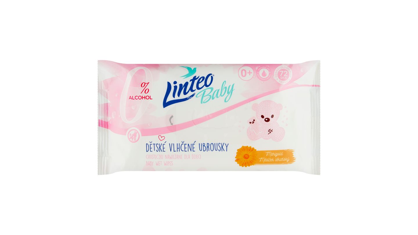 Linteo Baby Dětské vlhčené ubrousky měsíček lékařský 72 ks