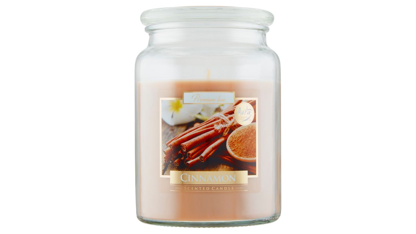 Vonná svíčka ve skle s víkem Cinnamon 500g