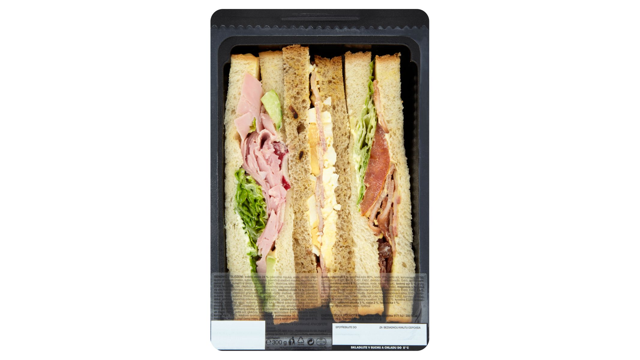 Crocodille Sendvič šunka, slanina, vejce 300g