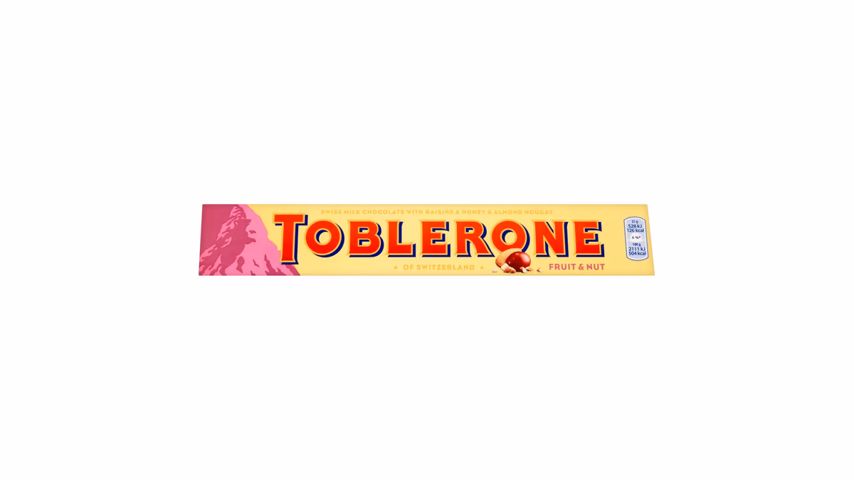 Toblerone Švýcarská mléčná čokoláda s rozinkami a medovo-mandlovým nugátem 100g
