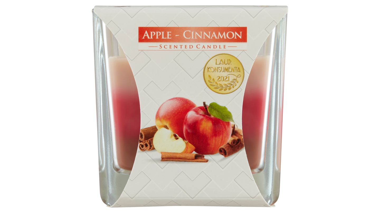 Vonná svíčka ve skle Tříbarevná Apple-cinammon 170g
