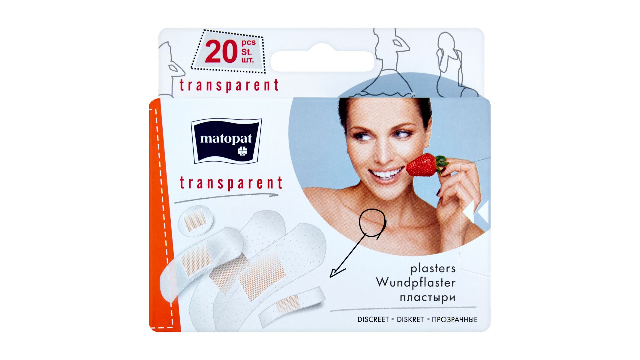 Matopat transparent Náplasti průhledné s polštářkem á 20 ks