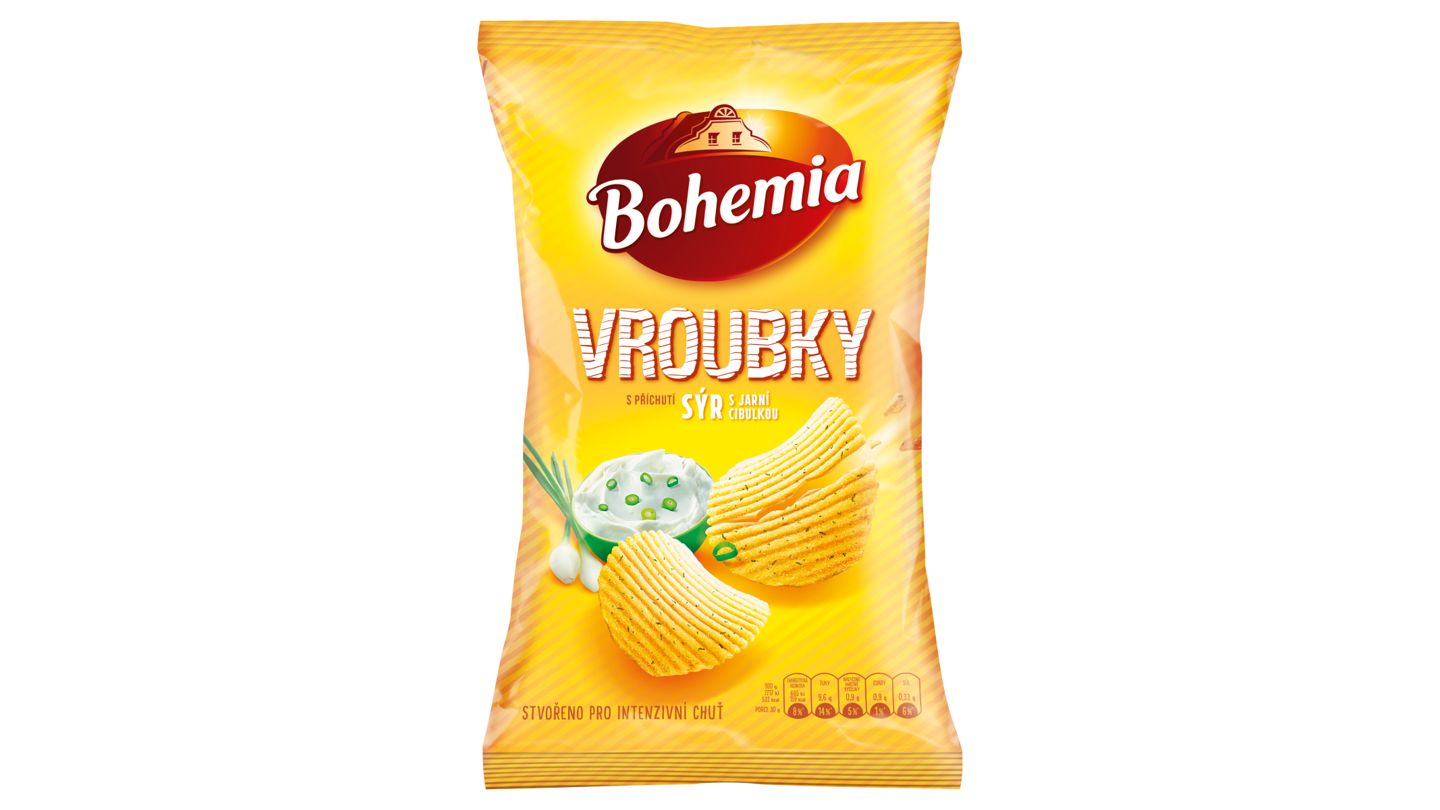 Bohemia Vroubky s příchutí sýr s jarní cibulkou 120g