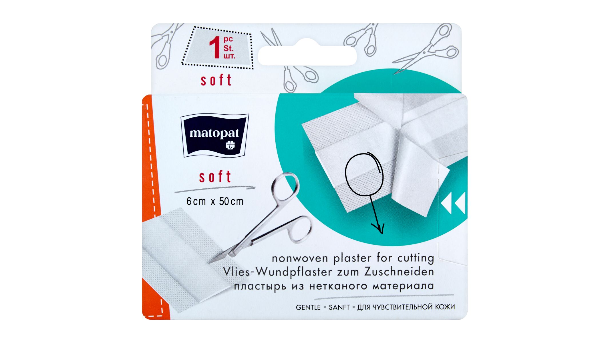 Matopat soft Netkaná náplast s polštářkem na stříhání 6 cm x 50 cm