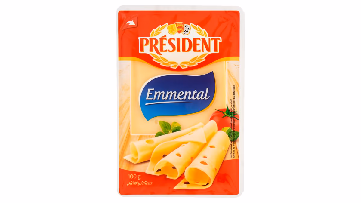 Président Emmental plátkový sýr 100g