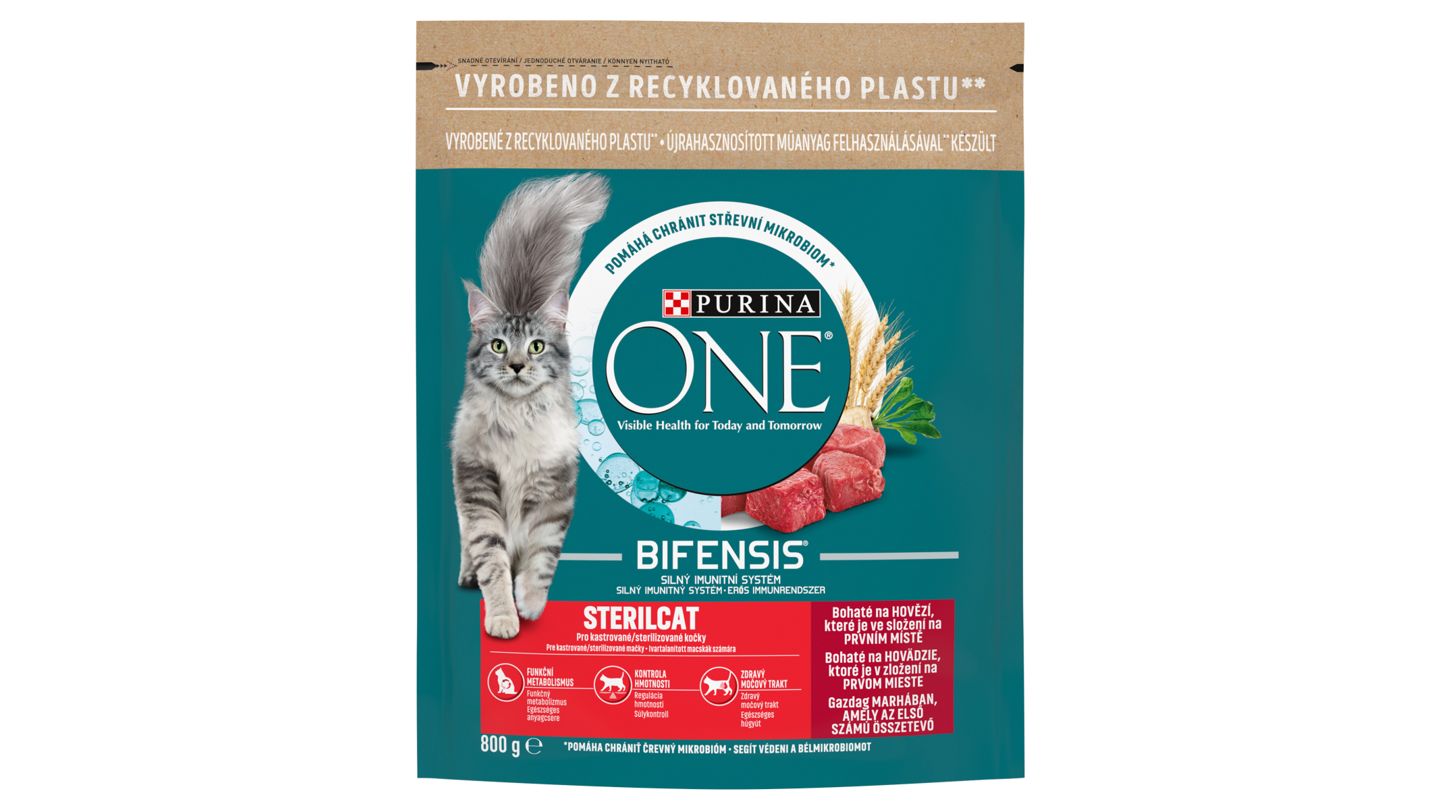 Purina ONE Sterilcat bohaté na hovězí 800g