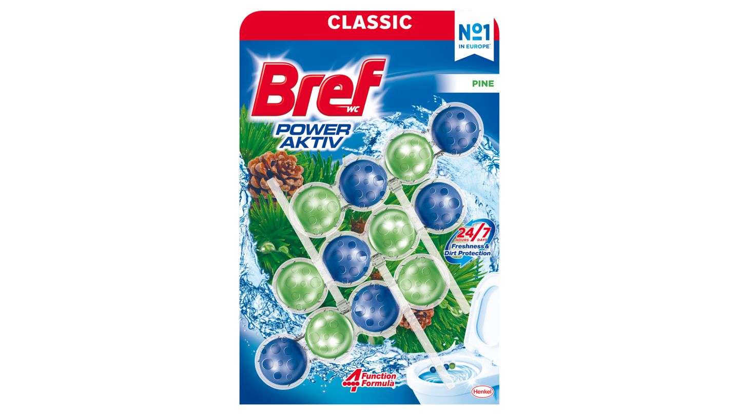Bref Power Aktiv Pine tuhý WC blok 3 x 50g
