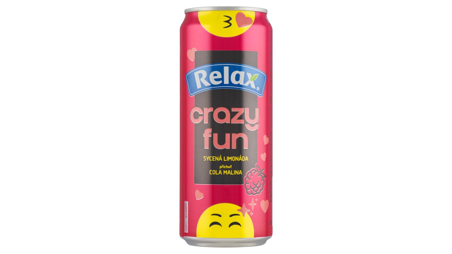 Relax Sycená limonáda příchuť cola malina 330ml