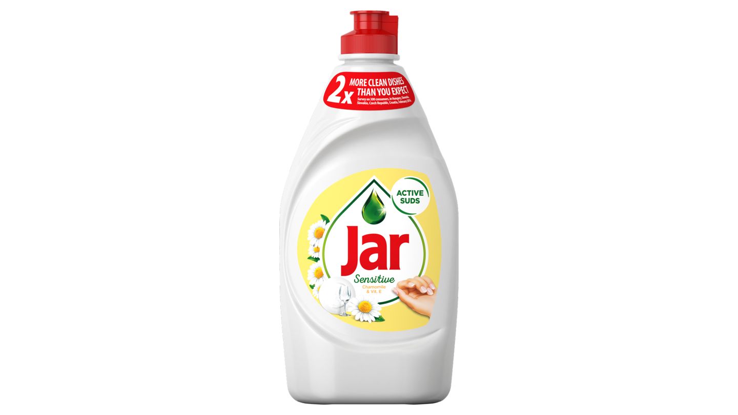 Jar Sensitive Chamomile & Vitamin E Tekutý Prostředek Na Mytí Nádobí Jemný K Rukám 450 ML