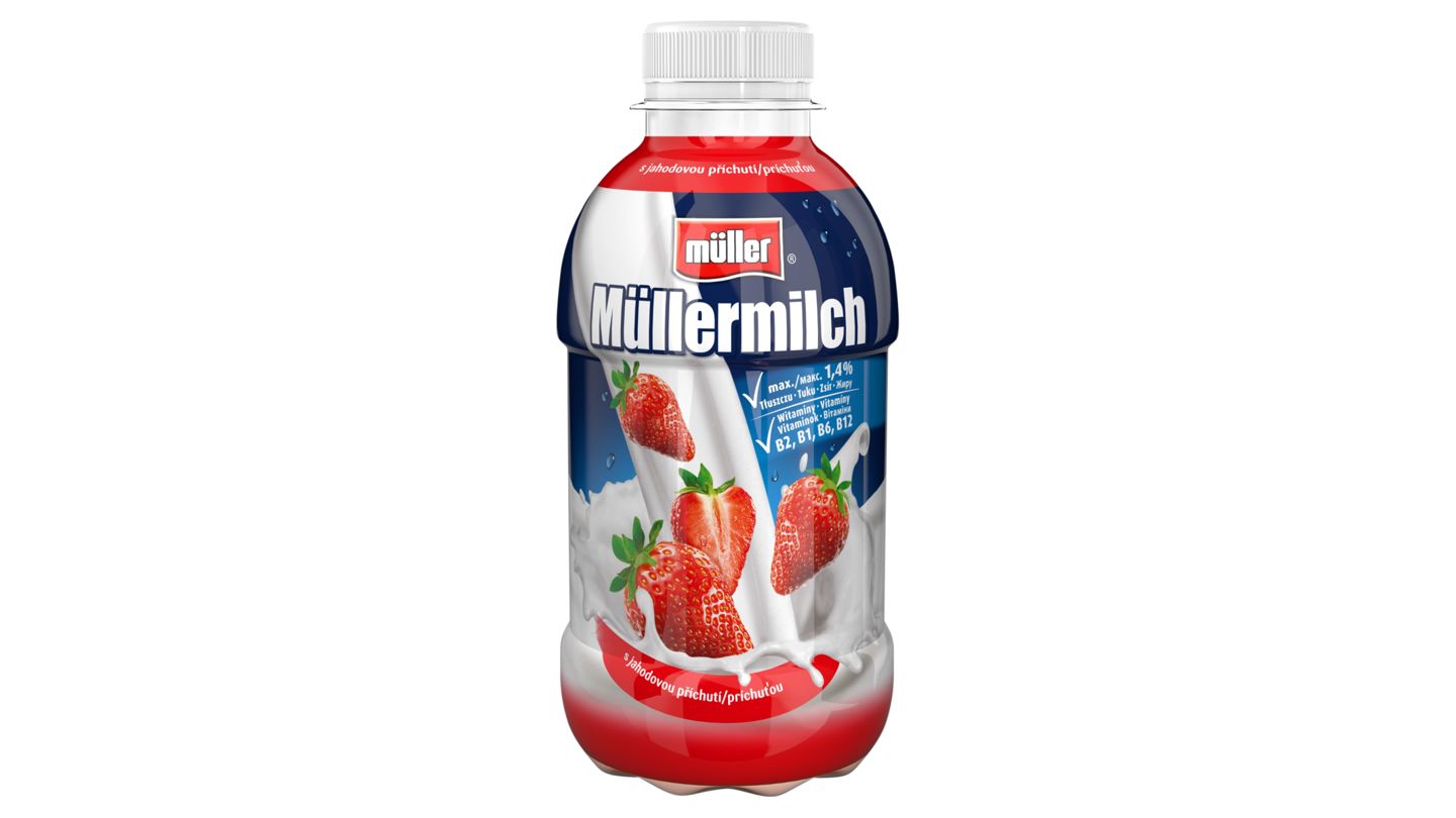Müller Müllermilch Mléčný nápoj s jahodami 400g