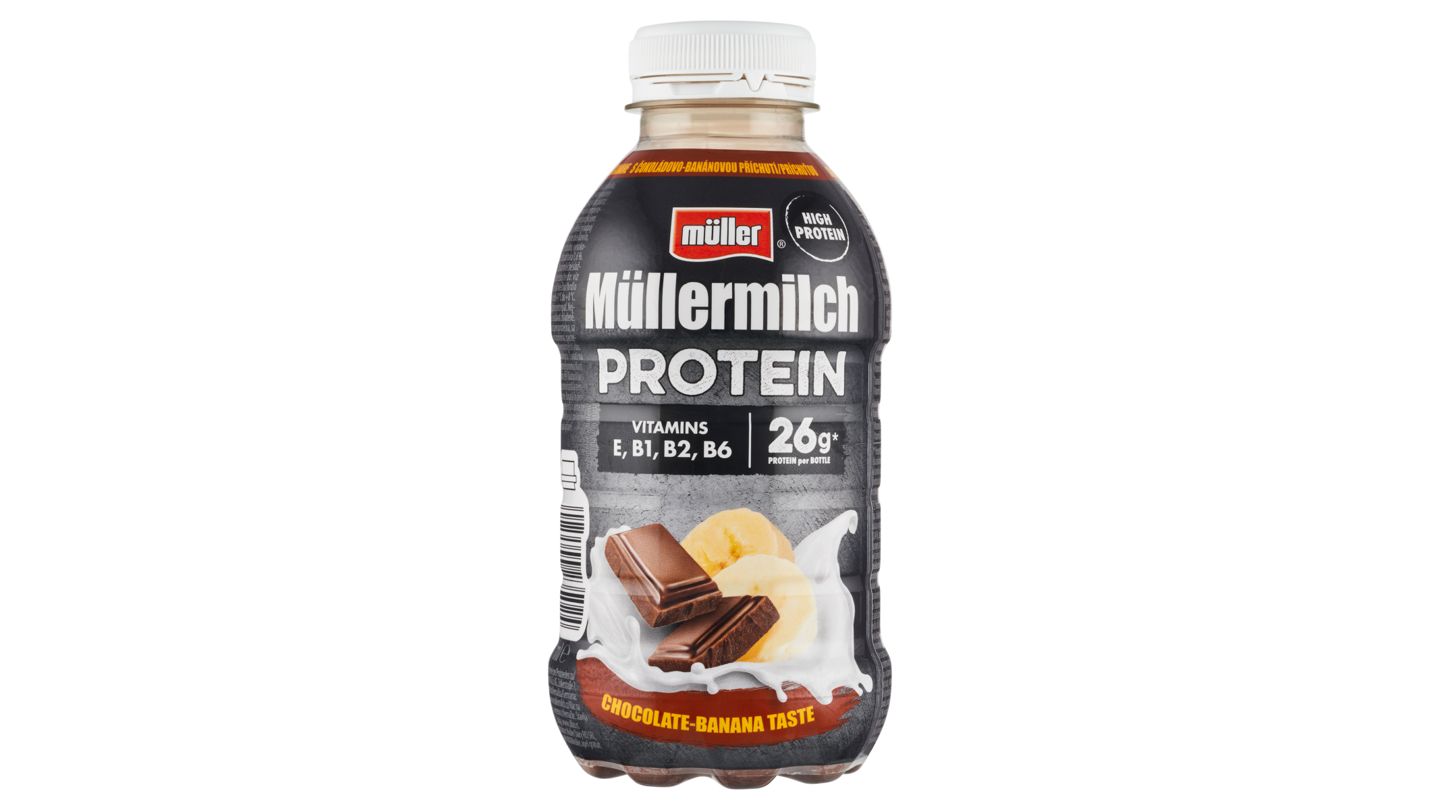 Müller Müllermilch Mléčný nápoj protein čokoláda a banán 400g