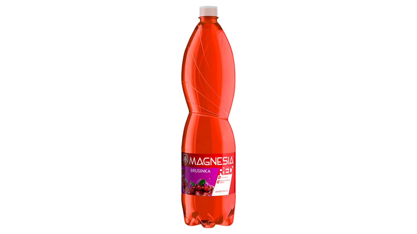 Magnesia Red - brusinka jemně perlivá 1,5 l