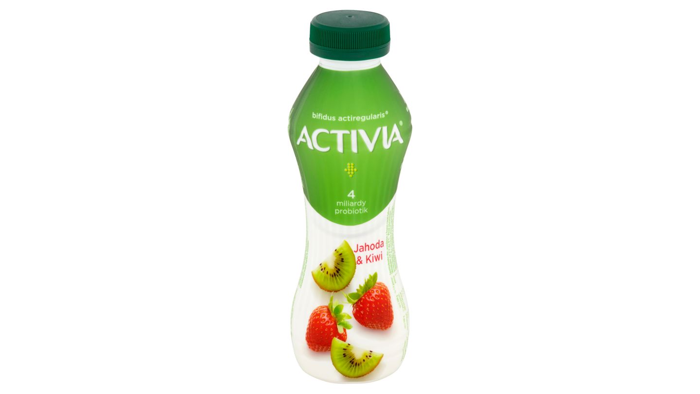 Activia probiotický jogurtový nápoj jahoda a kiwi 310g