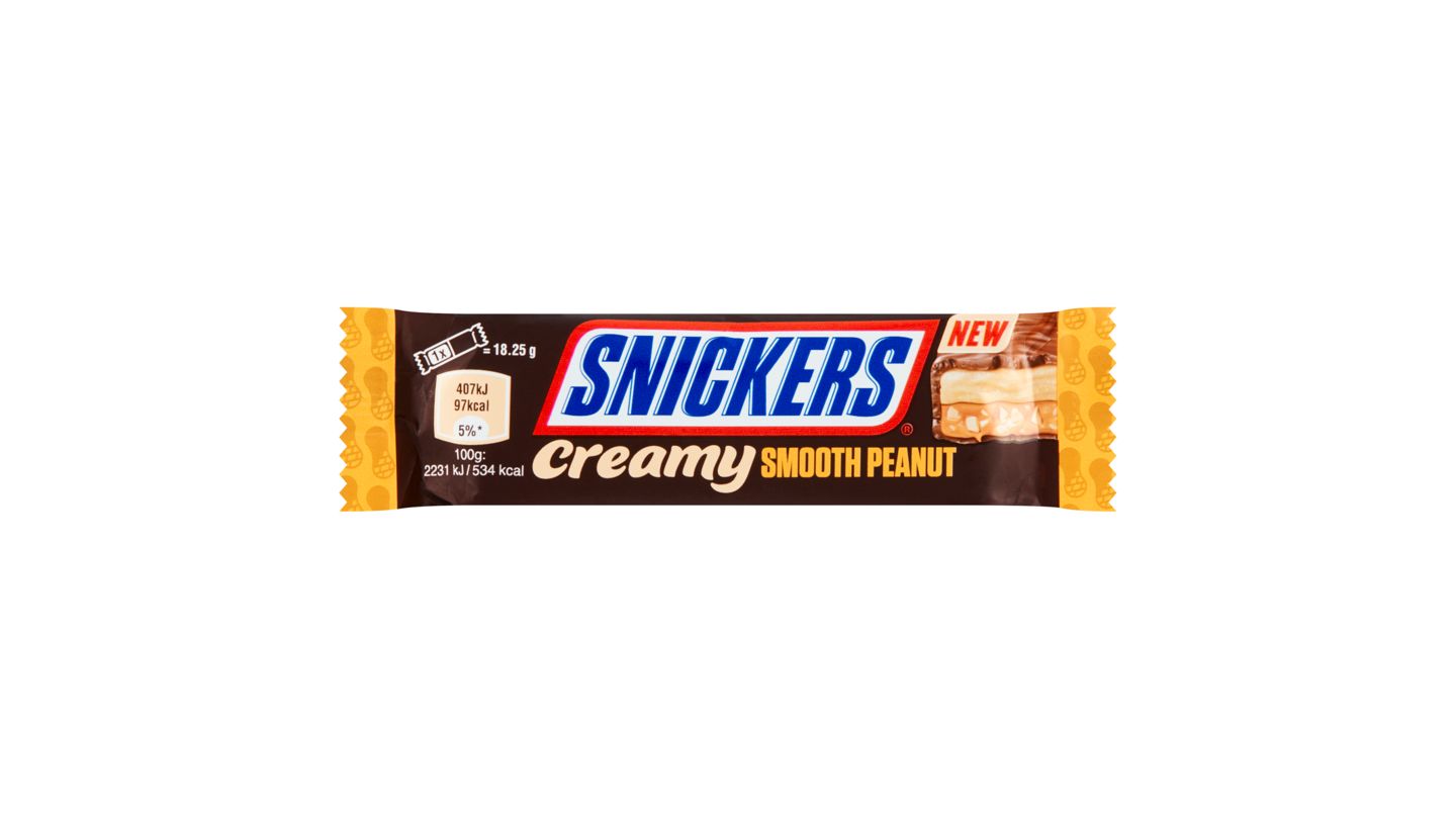 Snickers Creamy mléčná čokoláda s náplní z arašídové pomazánky 2 x 18,25g (36,5g)