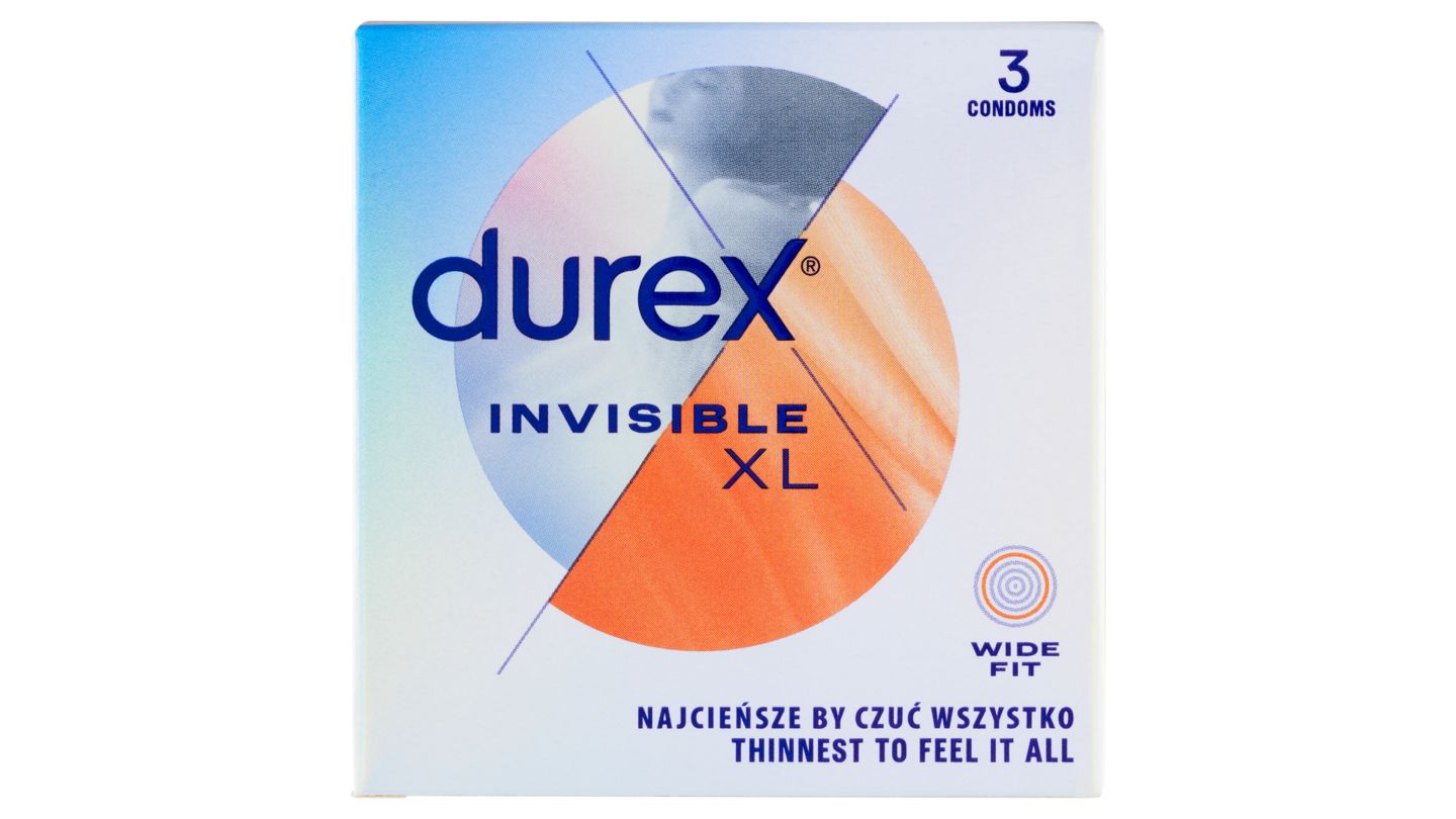 Durex Invisible XL kondomy 3 ks
