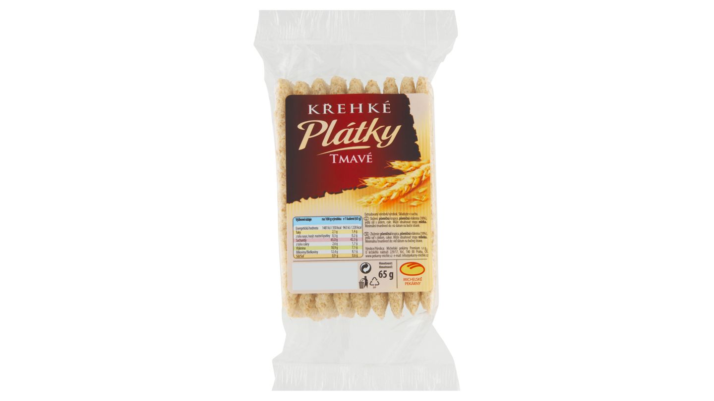 Michelské Pekárny Křehké plátky tmavé 65g