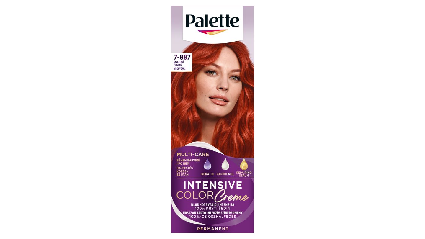 Palette Intensive Color Creme barva na vlasy šarlatově červený 7-887, 50ml