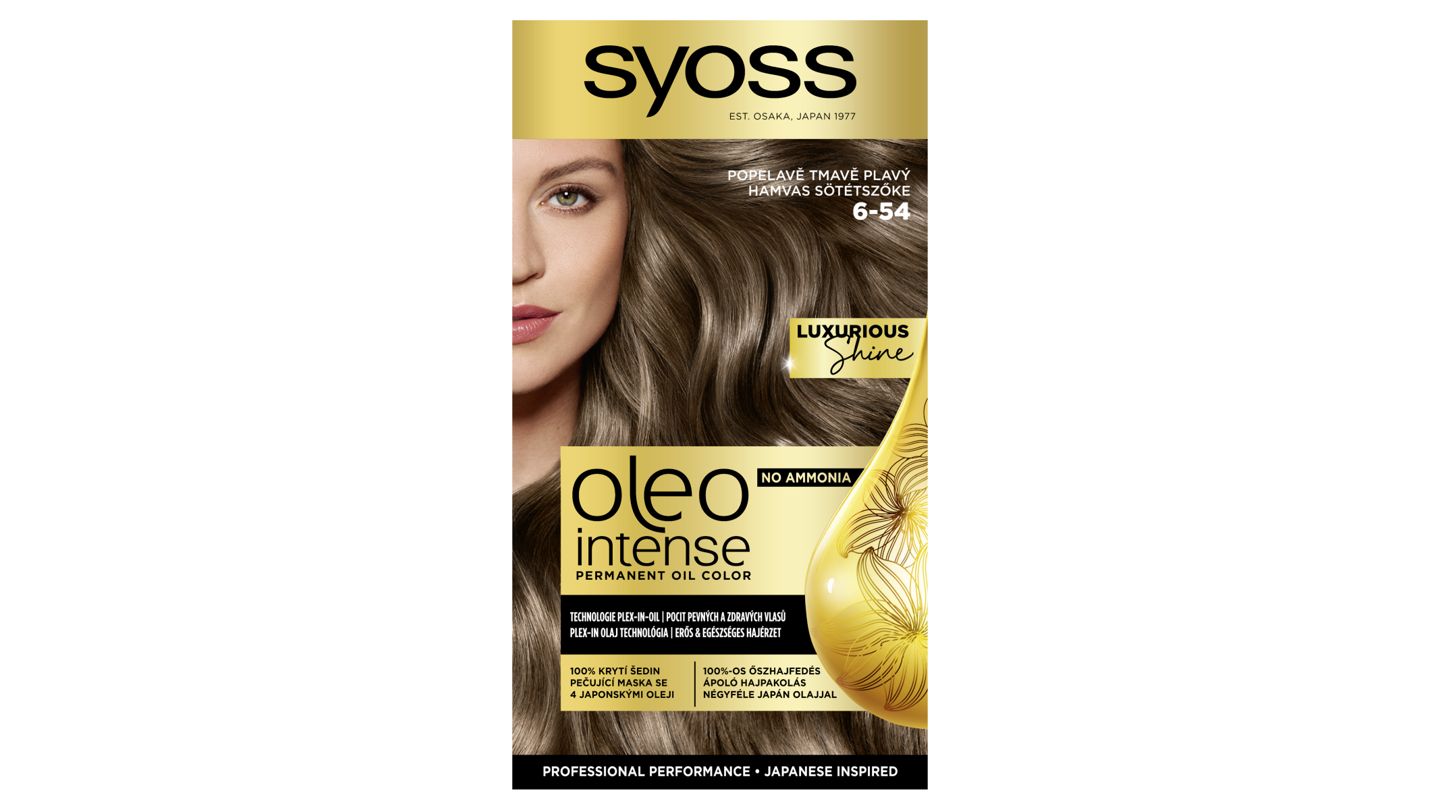 Syoss Oleo Intense Barva na vlasy popelavě tmavě plavý 6-54, 50ml
