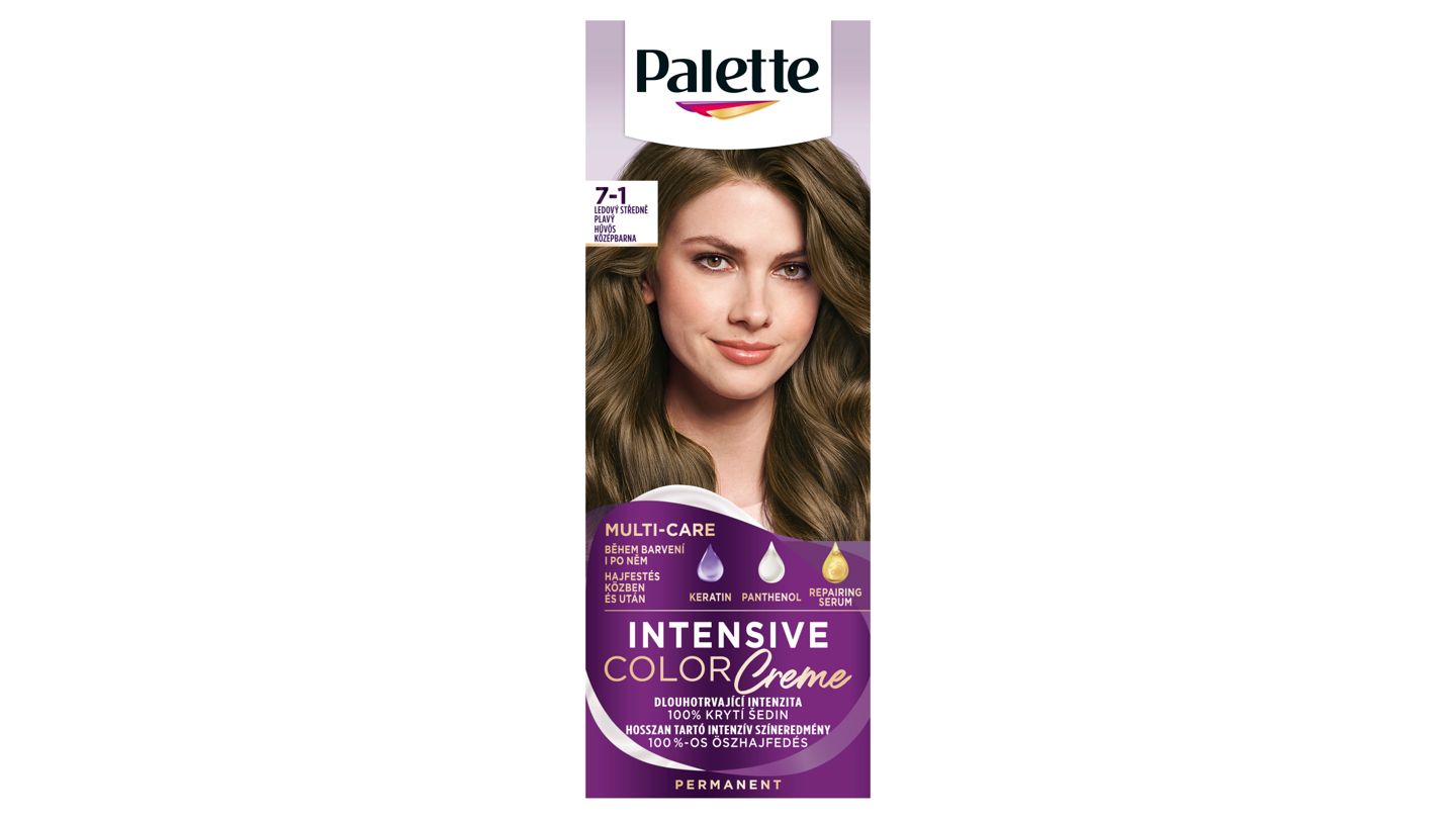 Palette Intensive Color Creme barva na vlasy ledový středně plavý 7-1, 50ml