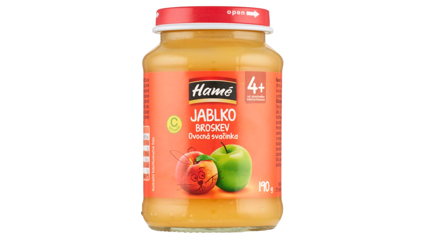Hamé Jablko broskev ovocná svačinka 190g