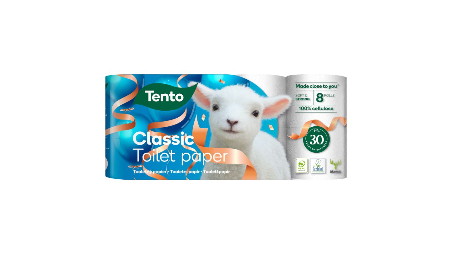 Tento Classic toaletní papír 3 vrstvy 8 rolí