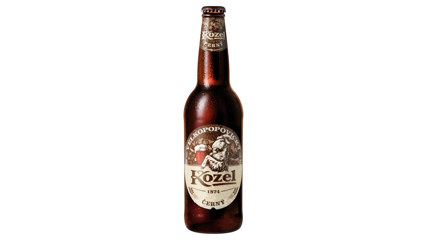 Velkopopovický Kozel Černý pivo výčepní tmavé 0,5l sklo