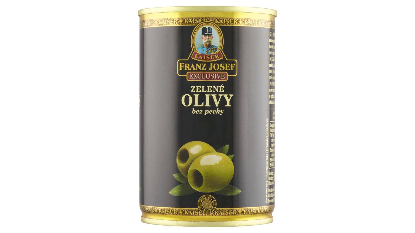 Franz Josef Kaiser Exclusive Zelené olivy ve slaném nálevu bez pecky 300g