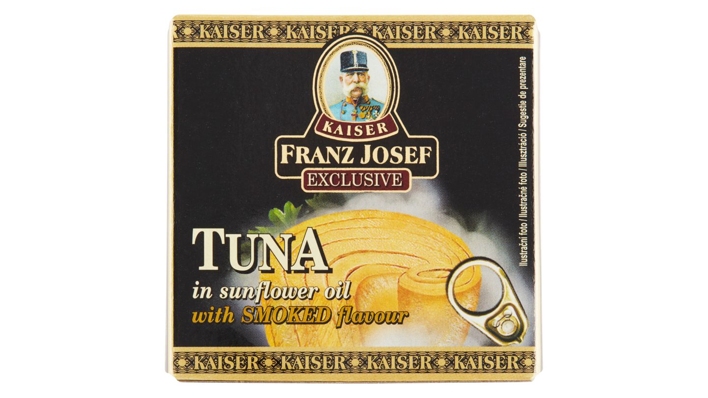 Franz Josef Kaiser Exclusive Tuňák ve slunečnicovém oleji s uzenou příchutí 80g