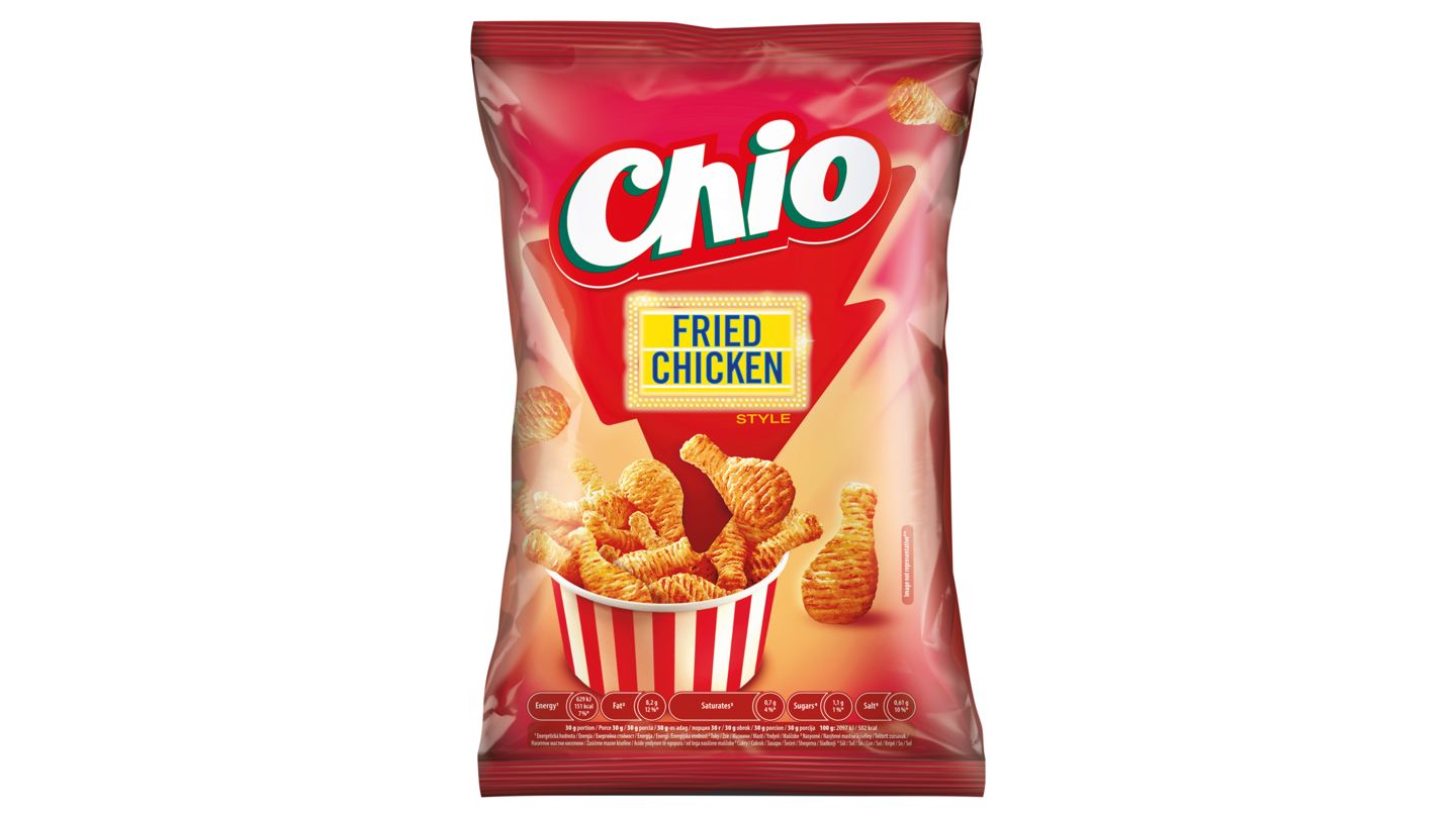 Chio Fried Chicken Style smažený bramborový snack s příchutí pečeného kuřete 65g