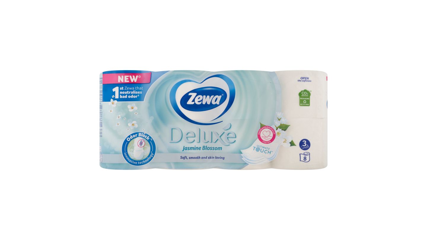 Zewa Deluxe Jasmine Blossom toaletní papír 3 vrstvý 8 rolí