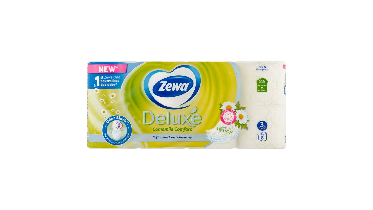 Zewa Deluxe Camomile Comfort toaletní papír 3-vrstvý 8 rolí