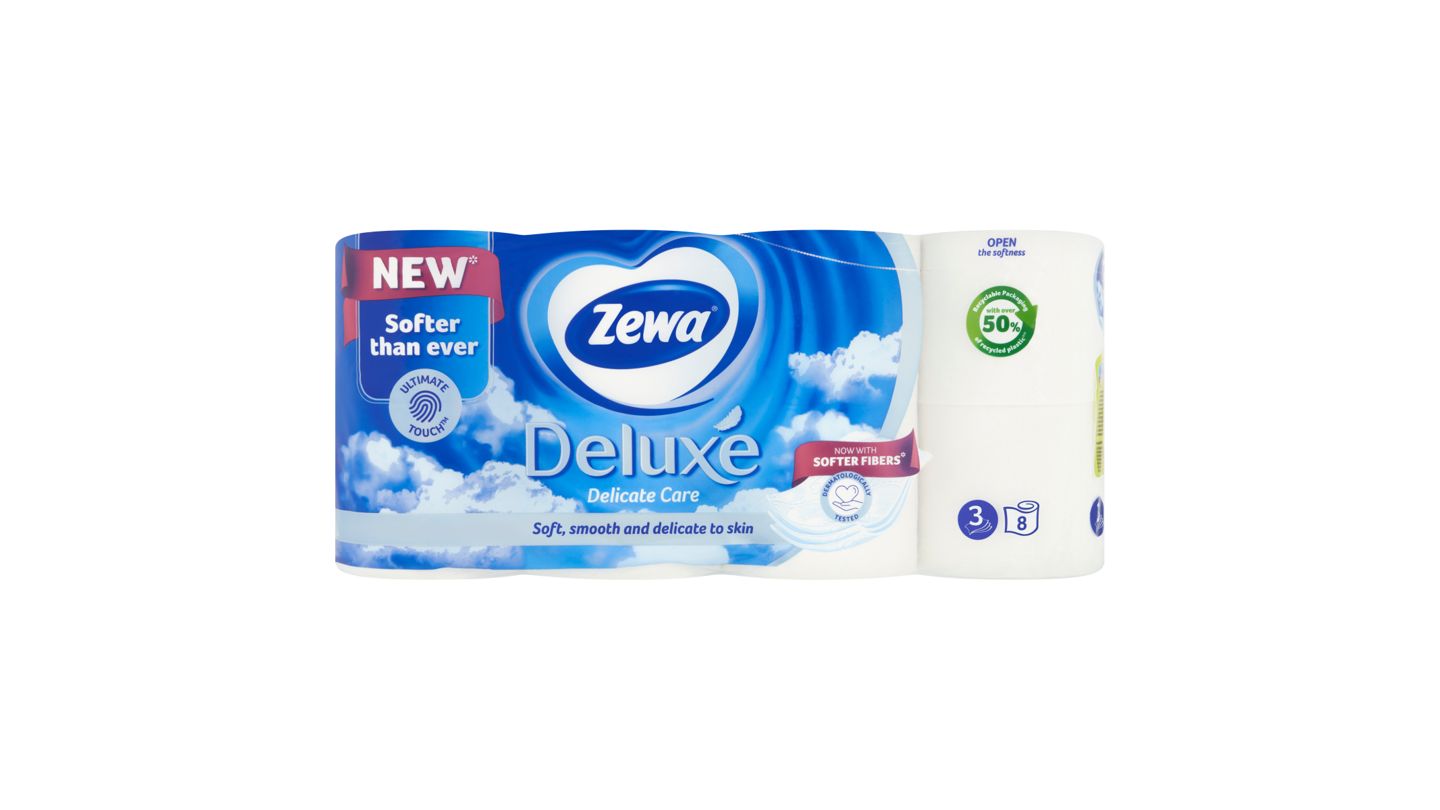 Zewa Deluxe Delicate Care toaletní papír 3-vrstvý 8 rolí
