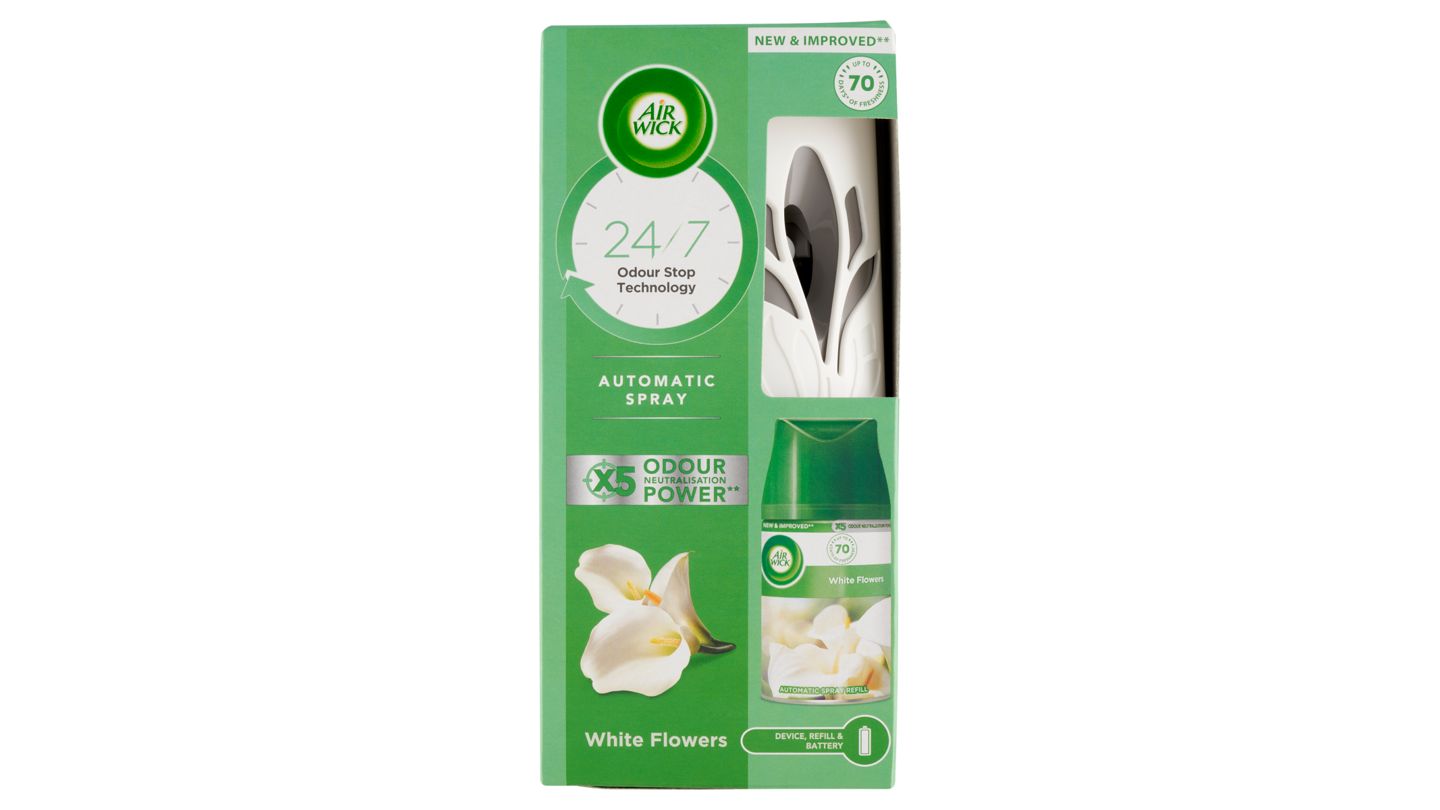 Air Wick Freshmatic Difuzér a náplň do osvěžovače vzduchu bílé květy 250ml