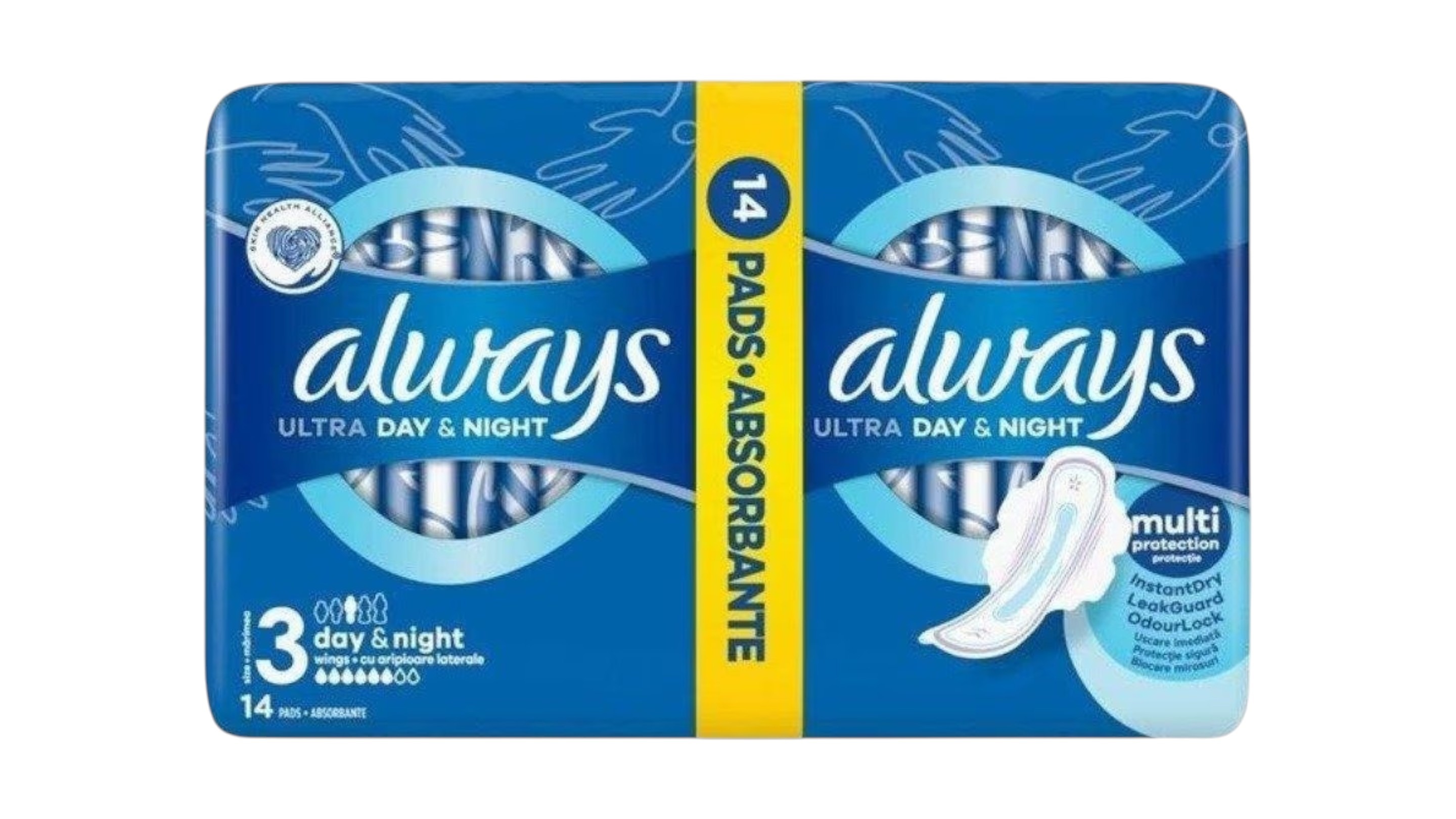 Always Ultra Hygienické vložky Day & Night s křidélky (velikost 3), 14 ks