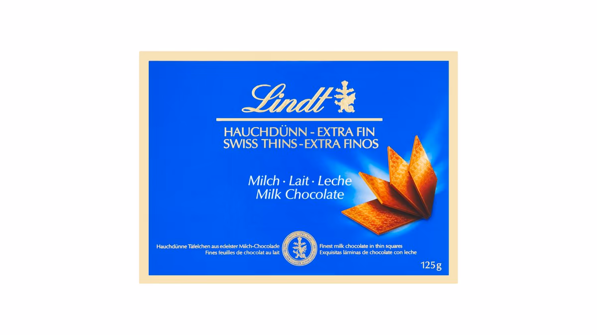 Lindt Thins Milk švýcarská mléčná čokoláda 125g